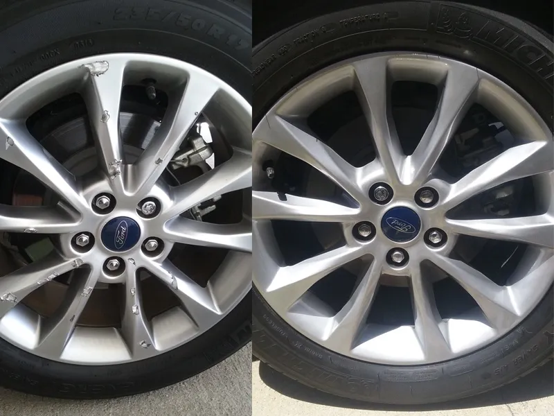 Ford Fusion wheel repair before and after transformation